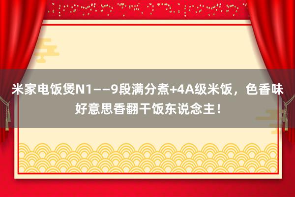 米家电饭煲N1——9段满分煮+4A级米饭，色香味好意思香翻干饭东说念主！